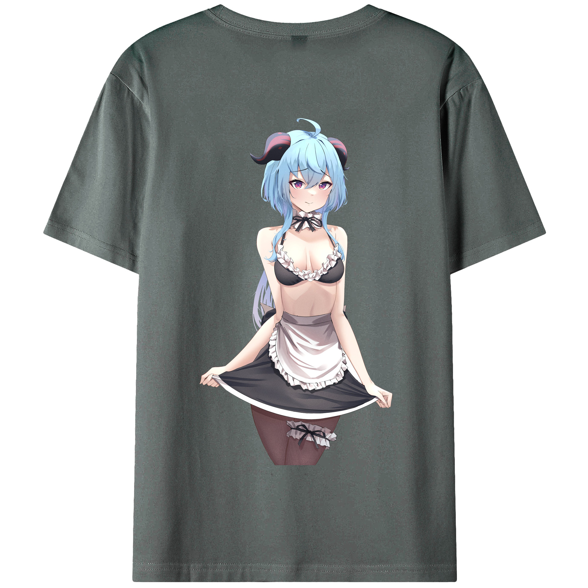 げんし神 甘雨 かんう genshin Ganyu 綿100％半袖Tシャツ（背面プリント）